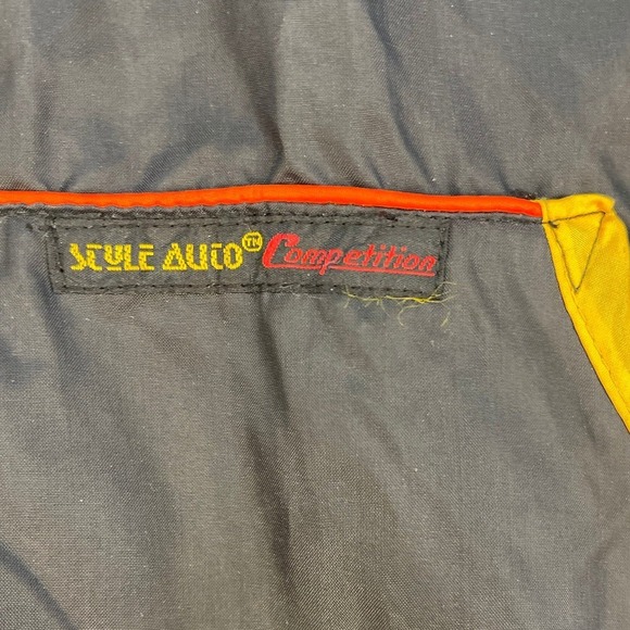 Vintage Style Auto Men's Black Yellow Trim Windbreaker Jacket Competition Size - Picture 4 of 8